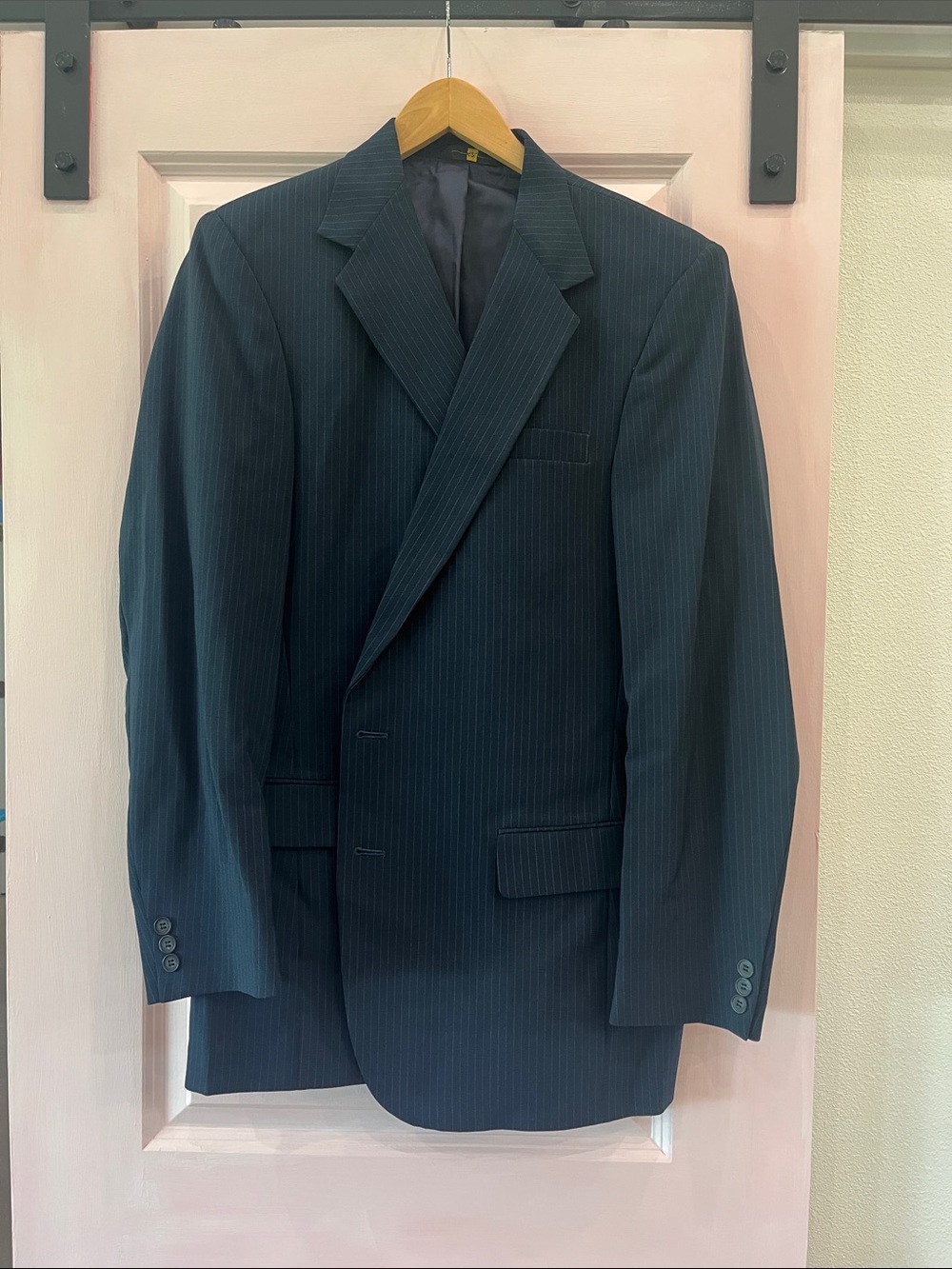 Haggar Navy Pinstripe Two-Button Suit Jacket